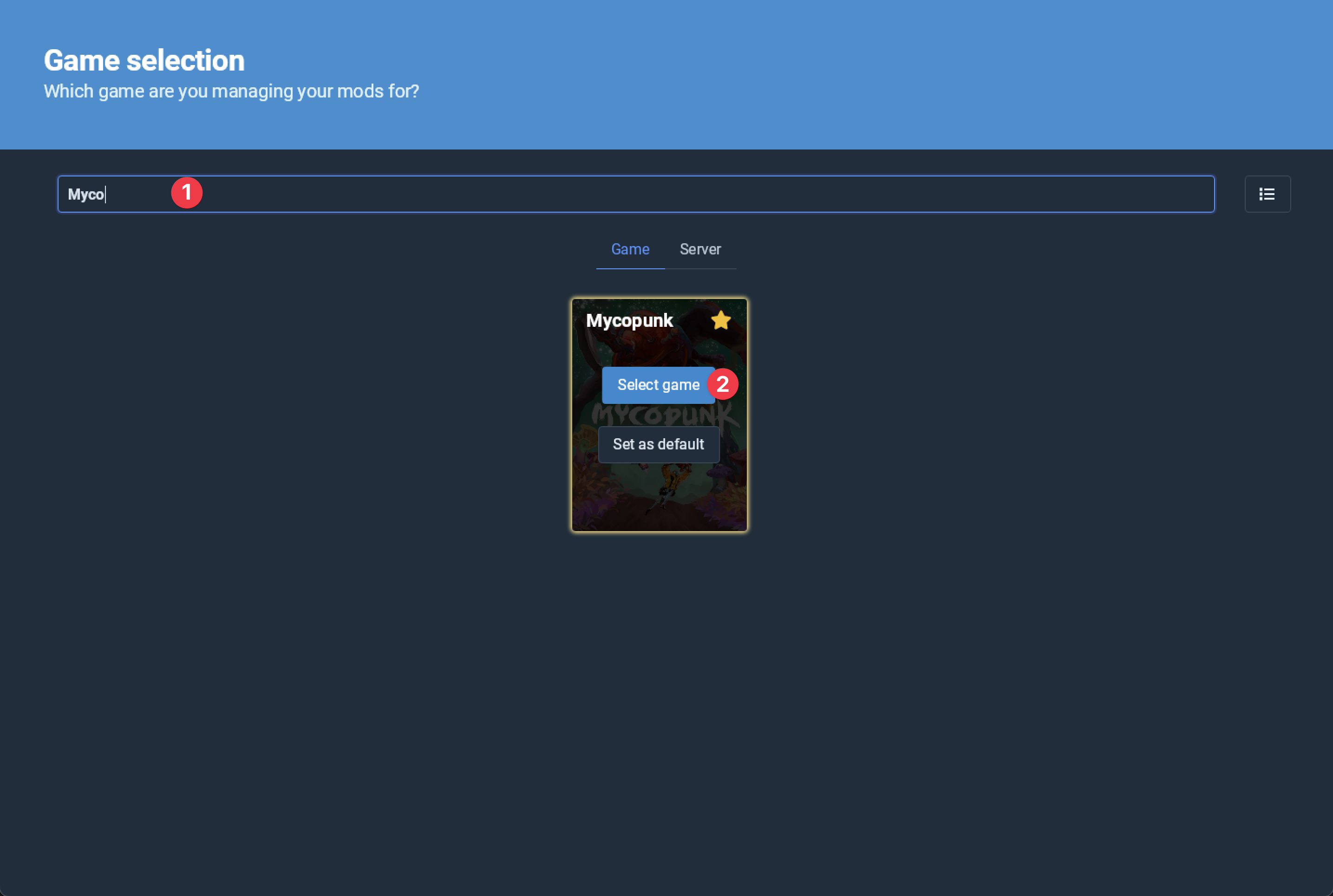 Selecting Game