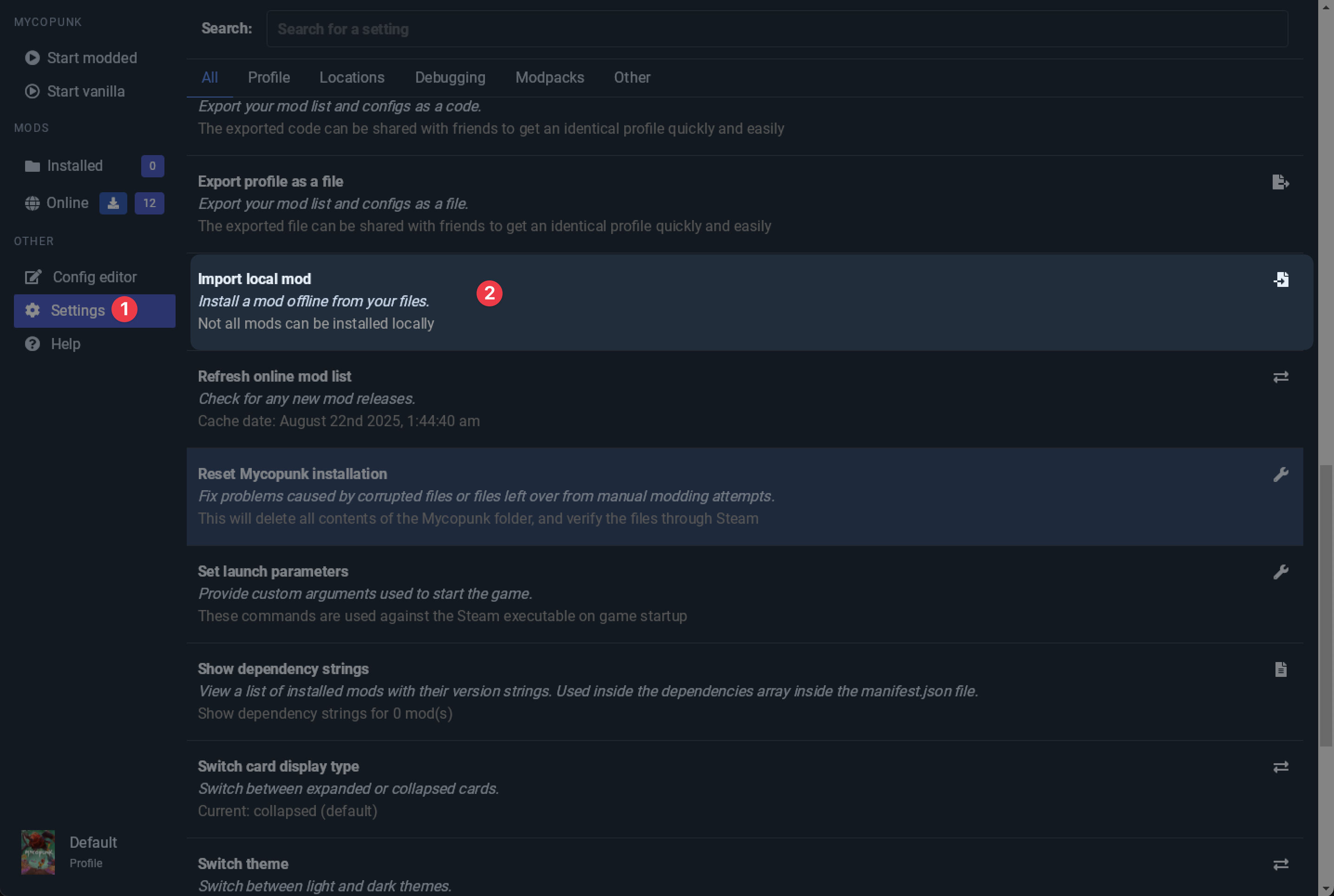 Importing local mod